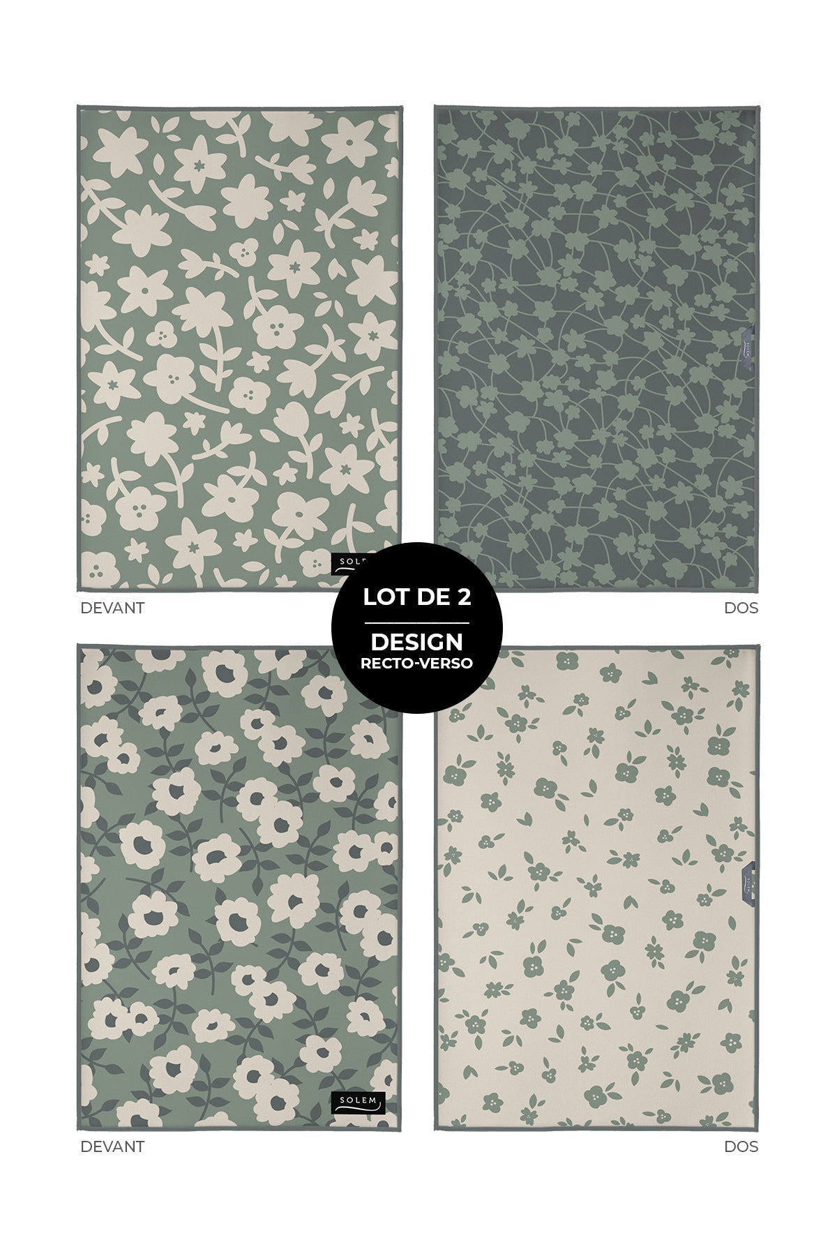 Linges à vaisselle Herbier sauvage (lot de 2) - Linges à vaisselle Herbier sauvage (lot de 2) - Solem