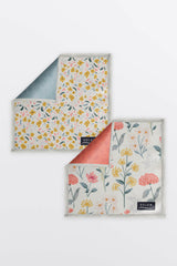 Ensemble - de - deux - linges - à - lunette - avec - motif - floral - petites - et - grosses - fleurs - colorées - Lingettes à lunettes Harmonie Florale (lot de 2) - Solem