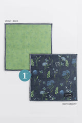 face - et - verso - de - linge - à - lunettes - fleuri - bleu - vert - Lingettes à lunettes Inspiration Fleurie (lot de 2) - Solem