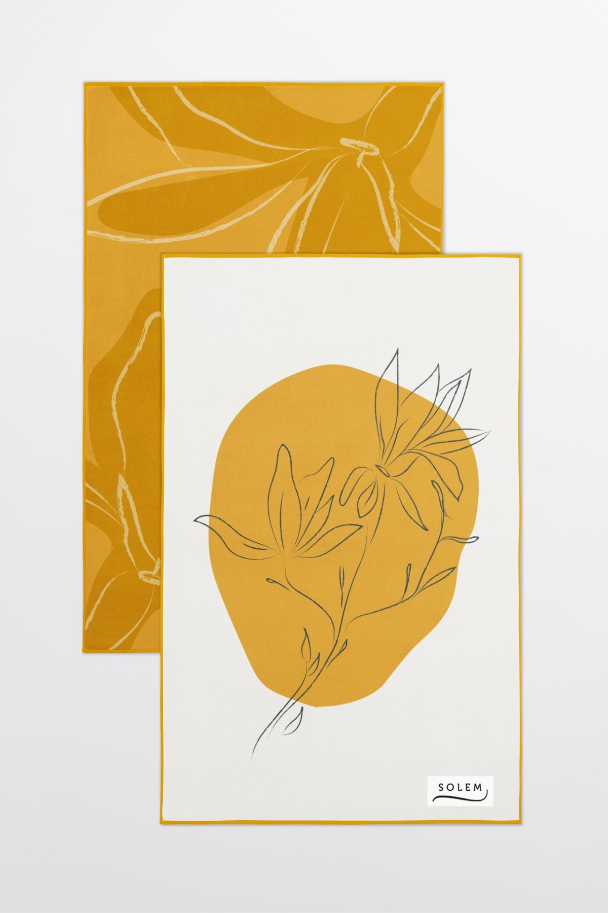 Linges à vaisselle Les Magnolias -Jaune (Lot de 2) - Linges à vaisselle Les Magnolias -Jaune (Lot de 2) - Solem