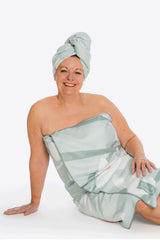 Serviette de bain Collection Marguerite en brise - Sauge - Serviette de bain Collection Marguerite en brise - Sauge - Solem