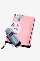 serviette-de-plage-microfibre-solem-pochette-chatlheureuse - Serviette de plage La Chat-l’Heureuse - Solem