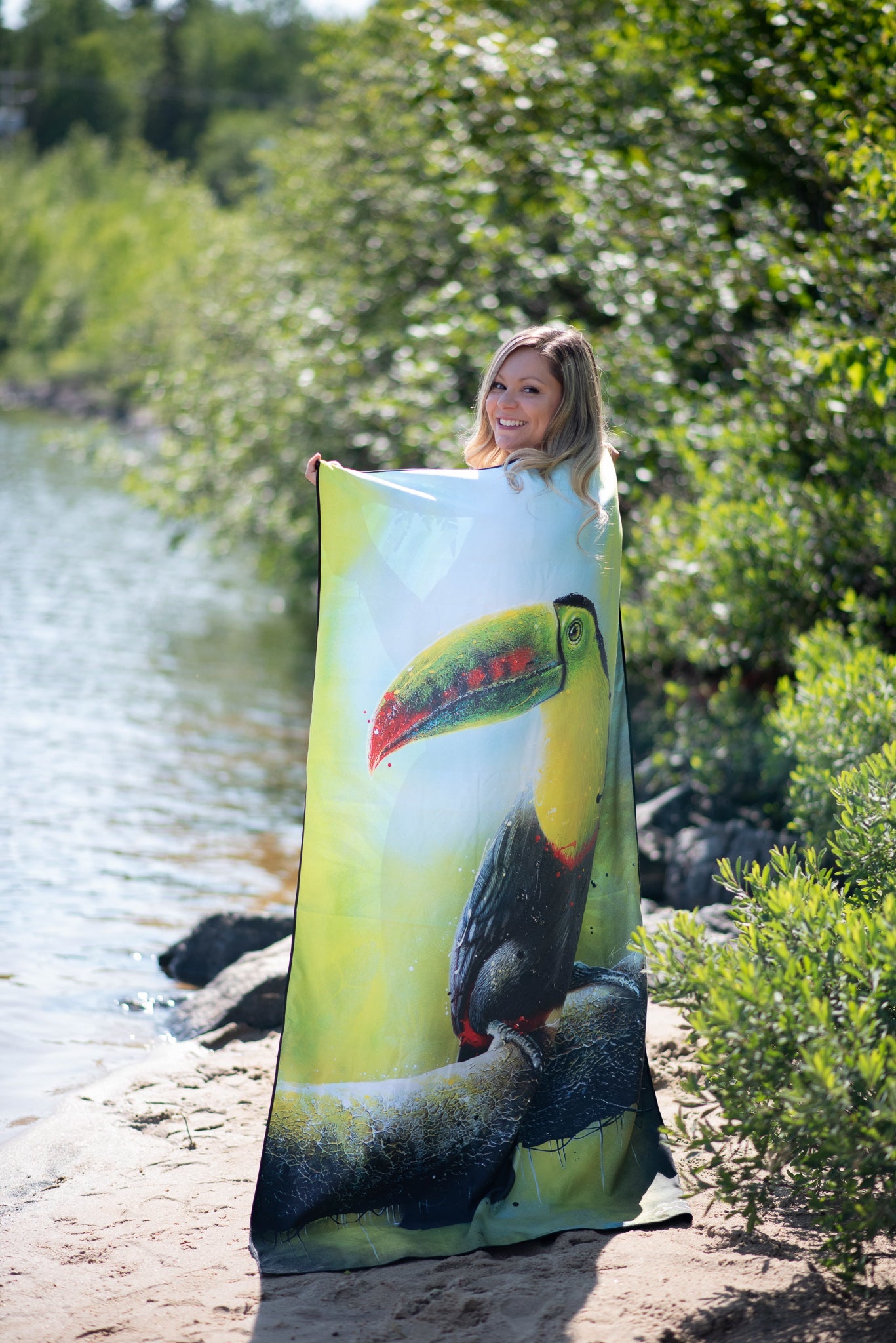 serviette-solem-toucan - Serviette de plage Le Toucan « Tu viens souvent ici? » | XL - Solem