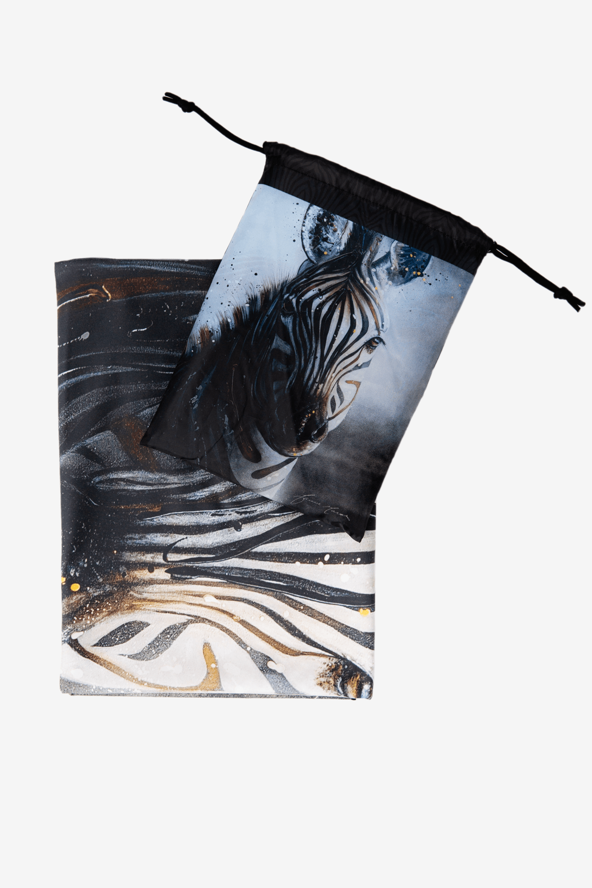 serviette-de-plage-microfibre-solem-pochette-zebre - Serviette de plage Le Zèbre « Tout noir ou tout blanc? » | XL - Solem