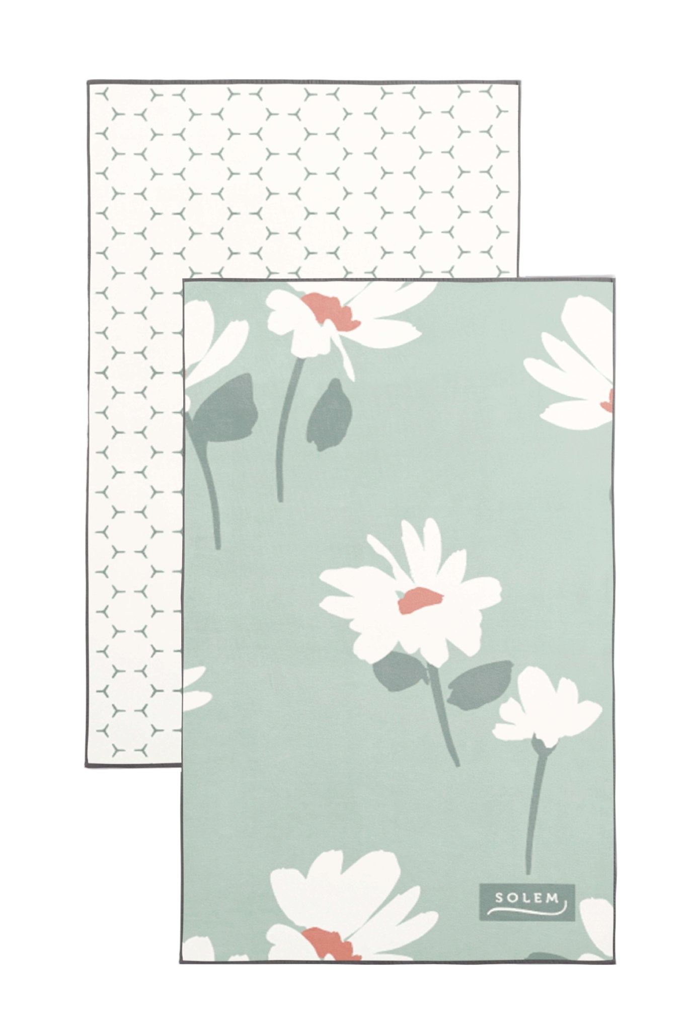 Serviettes à main Collection Marguerite en brise - Sauge (Lot de 2) - Serviettes à main Collection Marguerite en brise - Sauge (Lot de 2) - Solem