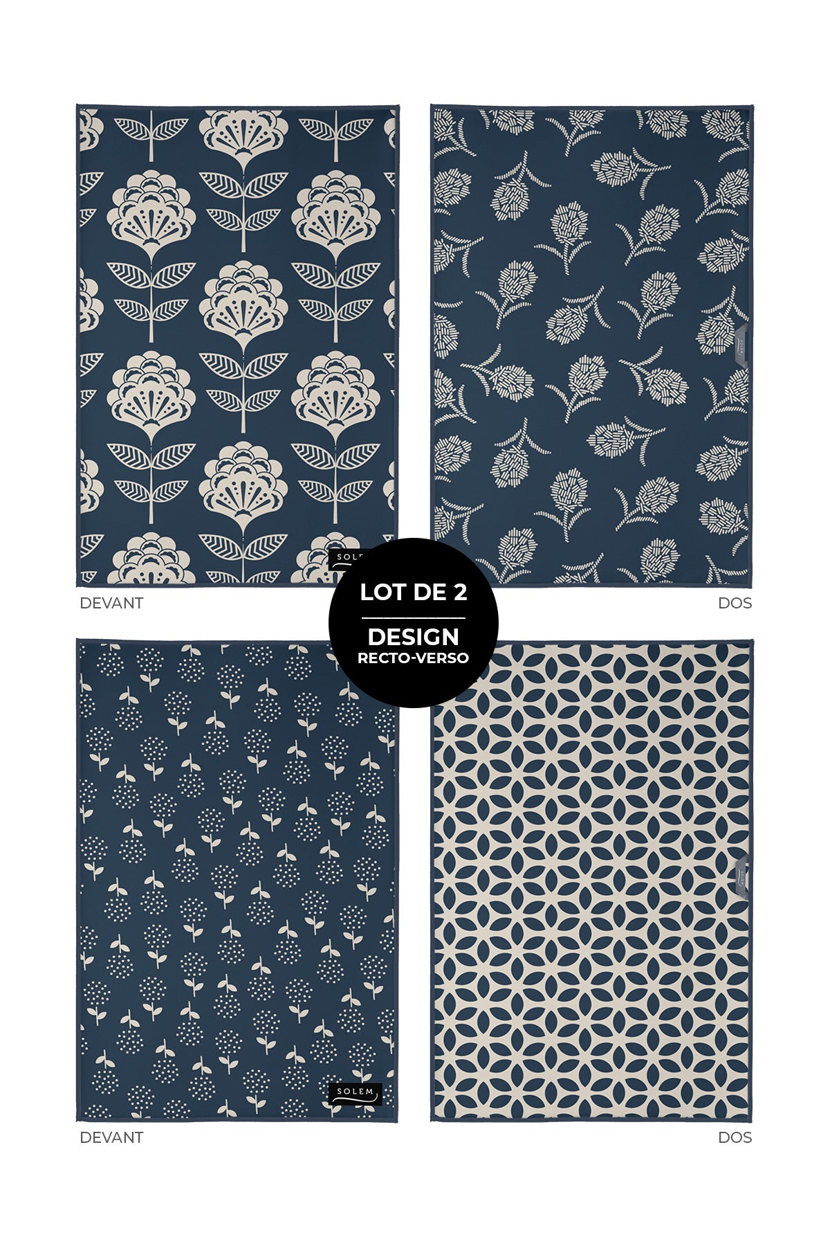 Linges à vaisselle Nature Indigo (lot de 2)