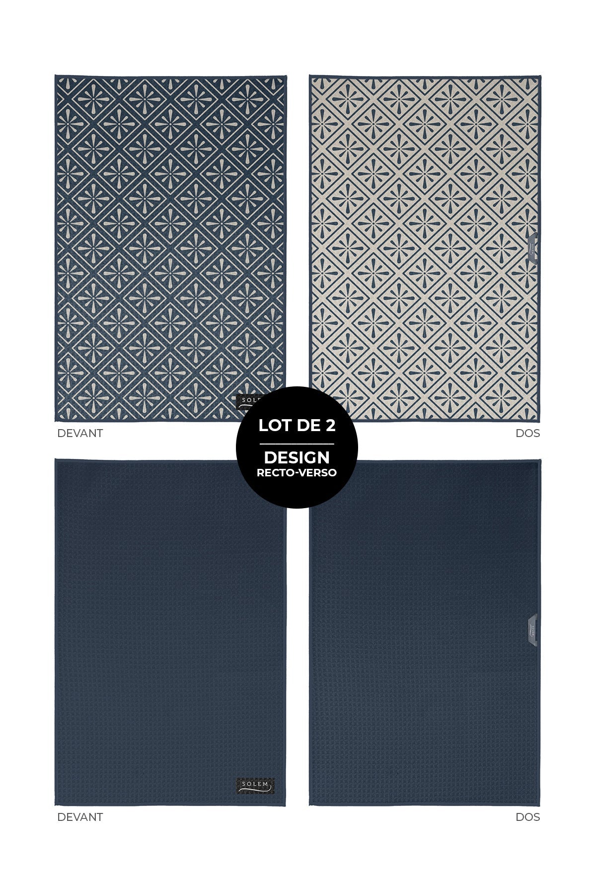 Essuie - mains de cuisine Carreau Chic (lot de 2) - Essuie - mains de cuisine Carreau Chic (lot de 2) - Solem