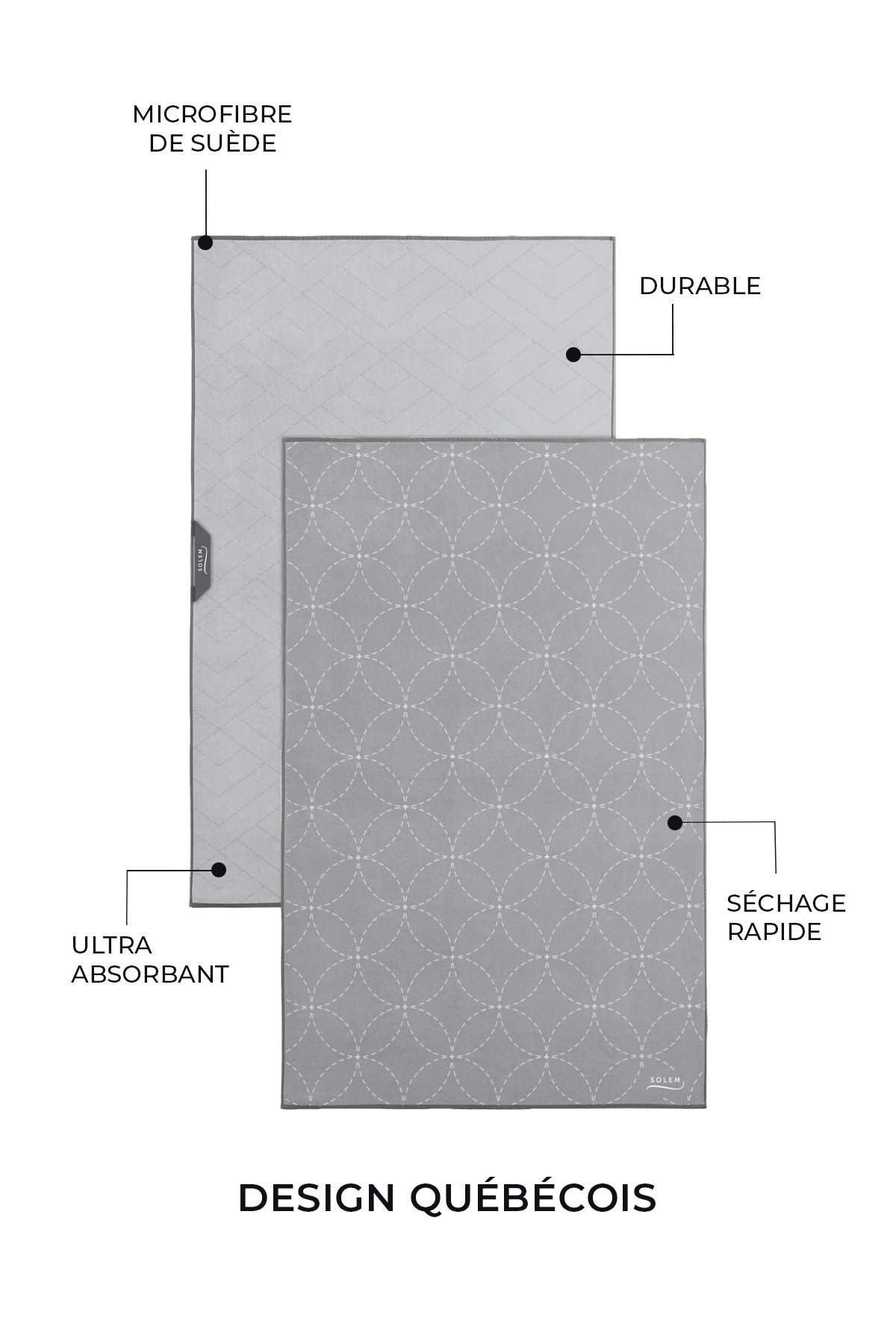 Linge à vaisselle Les Essentiels - Gris (Lot de 2) - Linge à vaisselle Les Essentiels - Gris (Lot de 2) - Solem