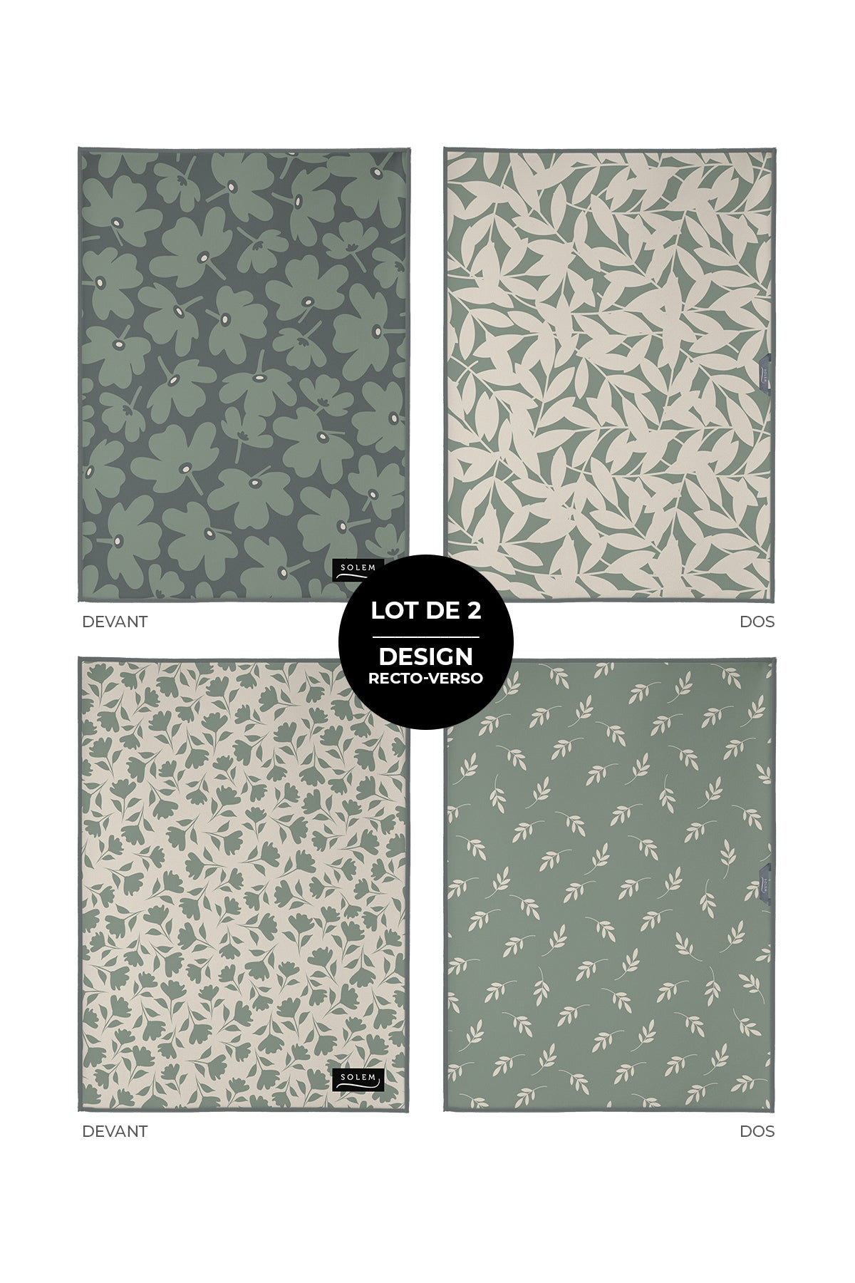 Linge vitres et miroirs Mousse de tilleul (lot de 2) - Linge vitres et miroirs Mousse de tilleul (lot de 2) - Solem