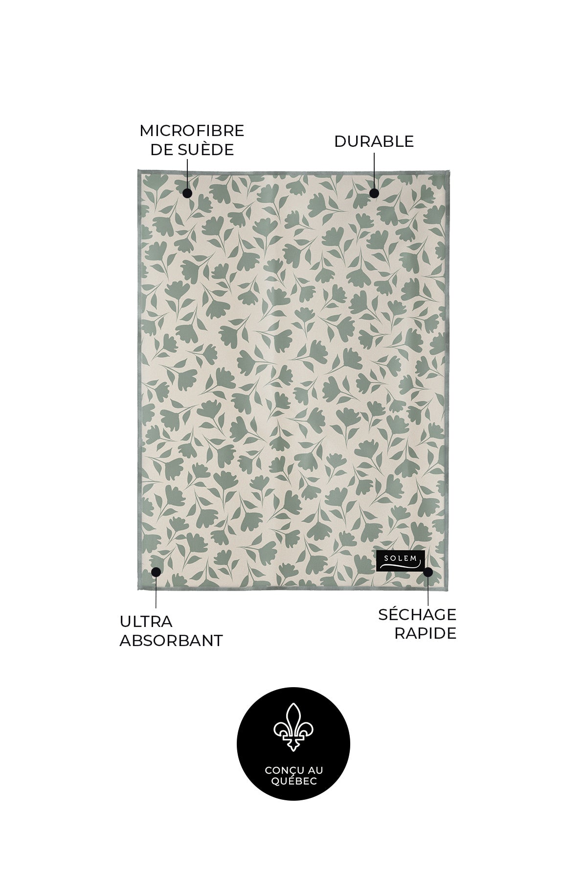 Linge vitres et miroirs Mousse de tilleul (lot de 2) - Linge vitres et miroirs Mousse de tilleul (lot de 2) - Solem