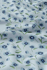 gros - plan - sur - tissu - bleu - petites - fleurs - serviette - vaisselle - Linges à vaisselle Inspiration Fleurie (lot de 2) - Solem