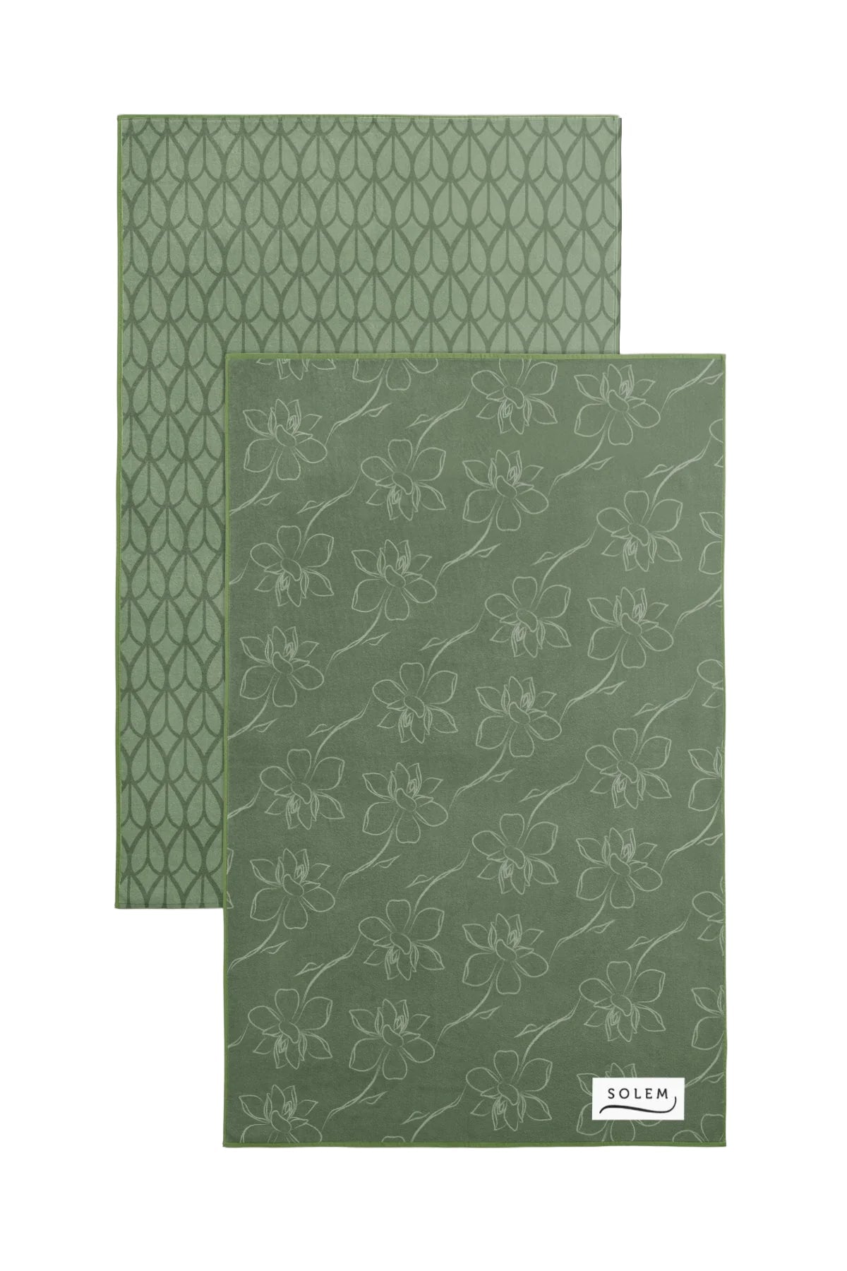 Linges à vaisselle Les Gardénias - Vert (Lot de 2) - Linges à vaisselle Les Gardénias - Vert (Lot de 2) - Solem