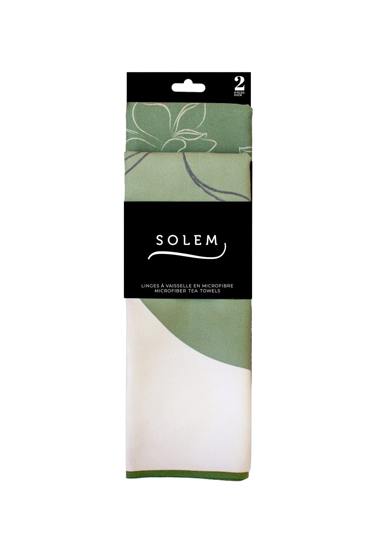 Linges à vaisselle Les Gardénias - Vert (Lot de 2) - Linges à vaisselle Les Gardénias - Vert (Lot de 2) - Solem