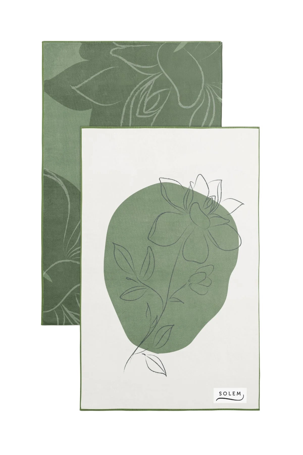 Linges à vaisselle Les Gardénias - Vert (Lot de 2) - Linges à vaisselle Les Gardénias - Vert (Lot de 2) - Solem