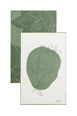 Linges à vaisselle Les Gardénias - Vert (Lot de 2) - Linges à vaisselle Les Gardénias - Vert (Lot de 2) - Solem
