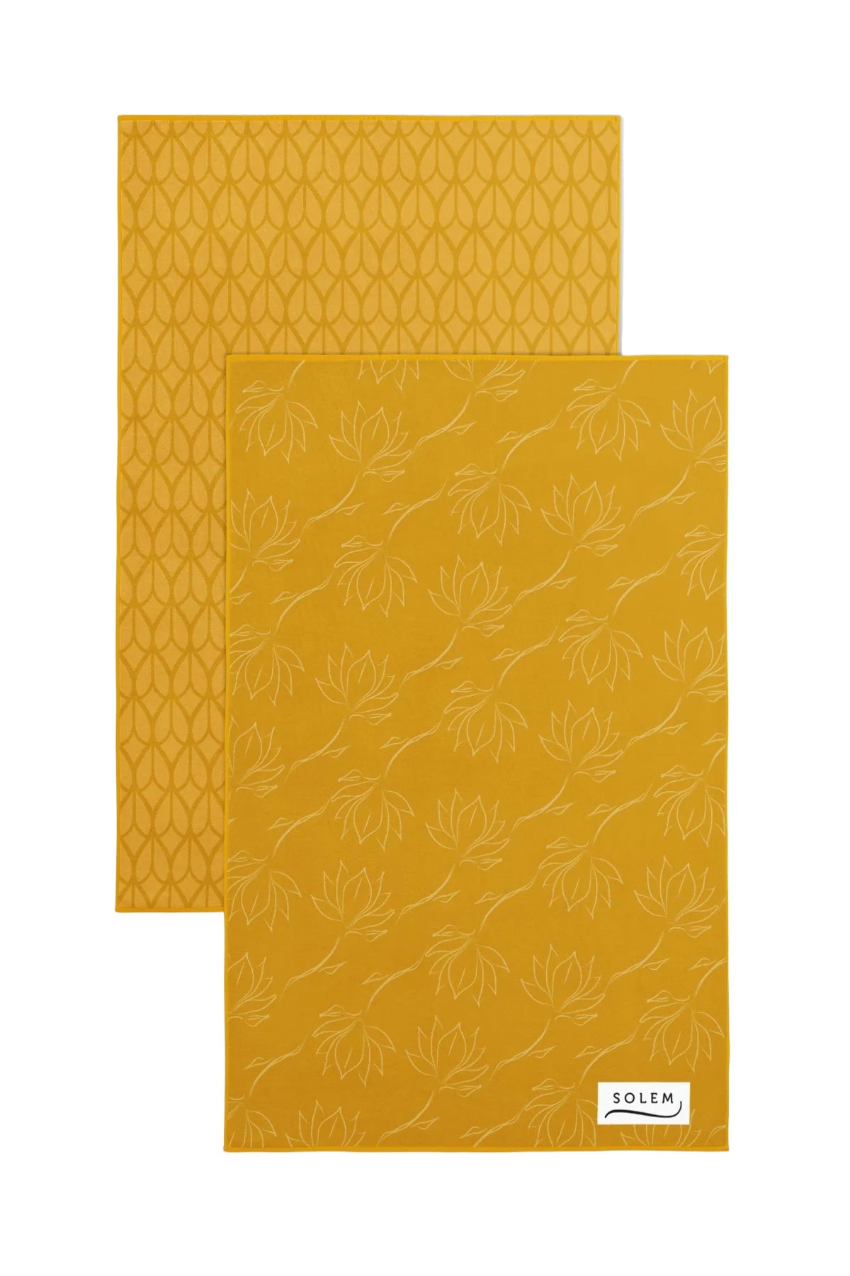 Linges à vaisselle Les Magnolias - Jaune (Lot de 2) - Linges à vaisselle Les Magnolias - Jaune (Lot de 2) - Solem