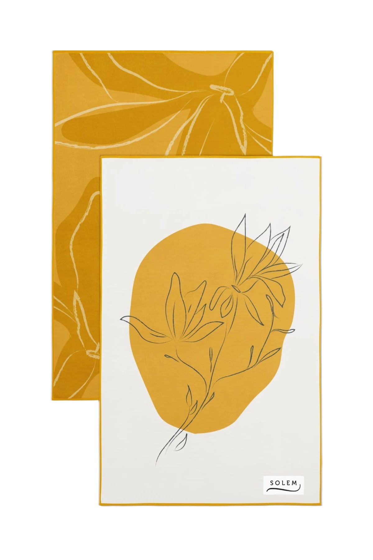 Linges à vaisselle Les Magnolias - Jaune (Lot de 2) - Linges à vaisselle Les Magnolias - Jaune (Lot de 2) - Solem