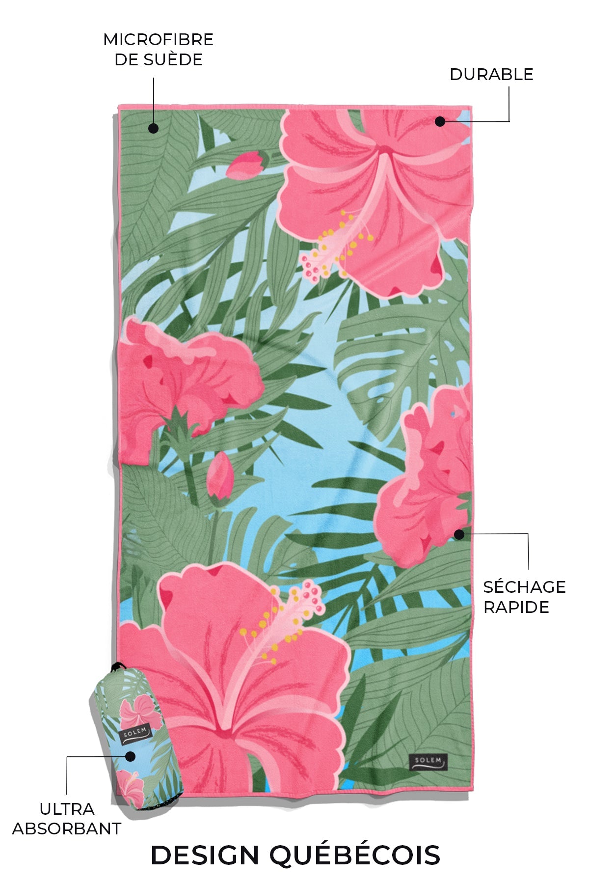 Serviette de plage Fleurs des Îles | XL - Serviette de plage Fleurs des Îles | XL - Solem