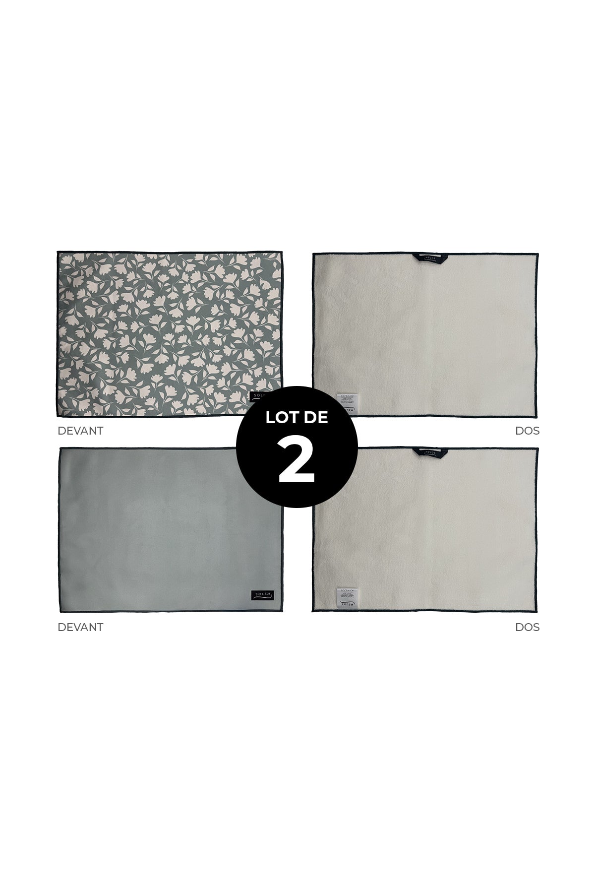 Tapis de séchage pour vaisselle Fleur de sauge (lot de 2) - Tapis de séchage pour vaisselle Fleur de sauge (lot de 2) - Solem