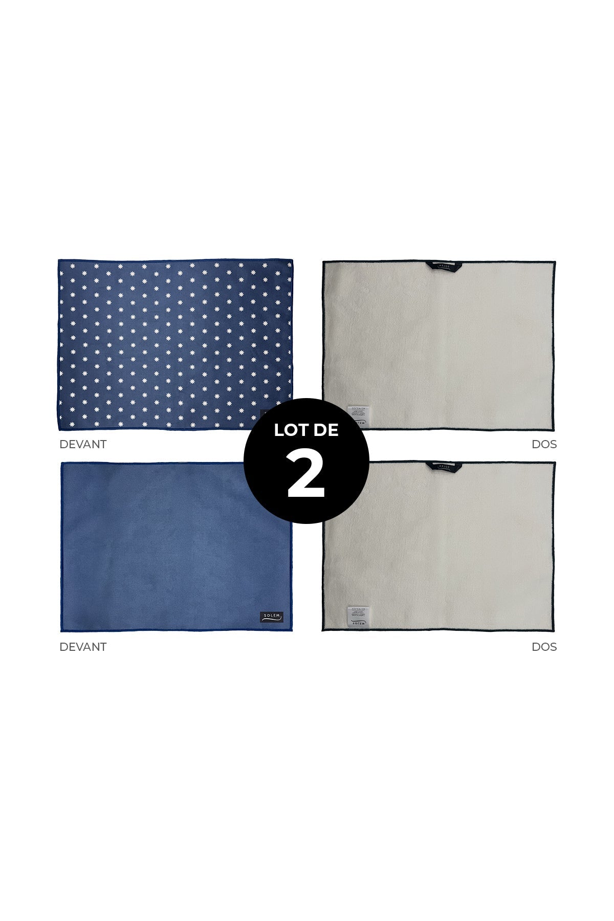 Tapis de séchage pour vaisselle Marine Fleurie (lot de 2) - Tapis de séchage pour vaisselle Marine Fleurie (lot de 2) - Solem