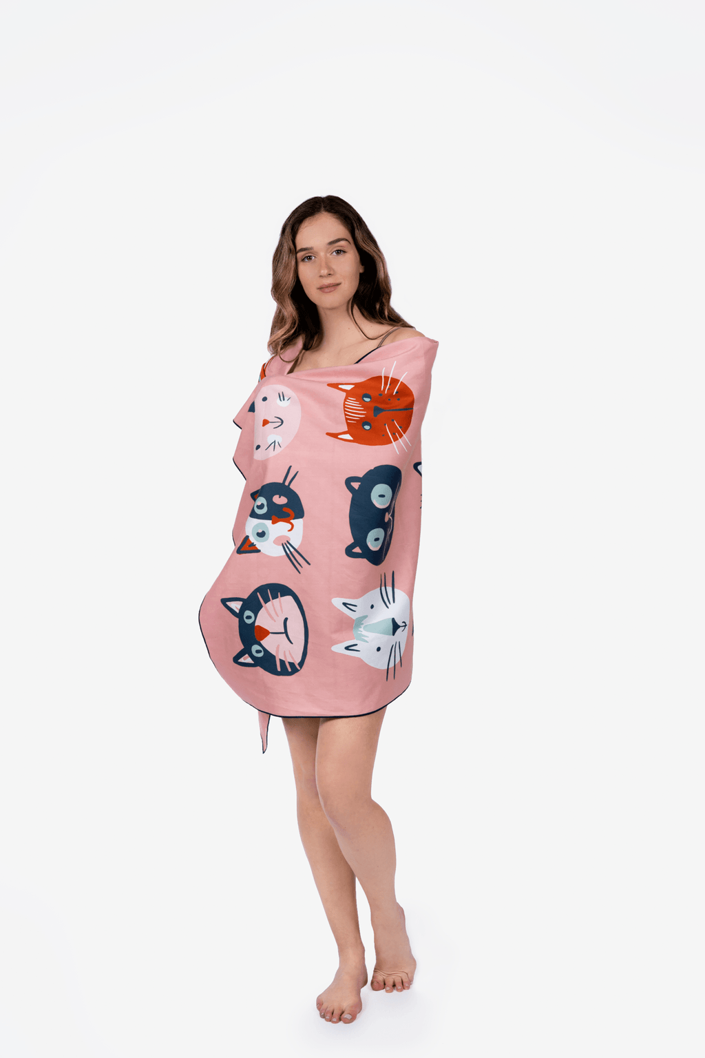 serviette-de-microfibre-solem-chat-lheureuse - Serviette de plage La Chat-l’Heureuse - Solem