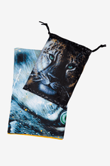 serviette-de-plage-microfibre-solem-pochette-leopard - Serviette de plage Le Léopard « Regarde-moi! » | XL - Solem